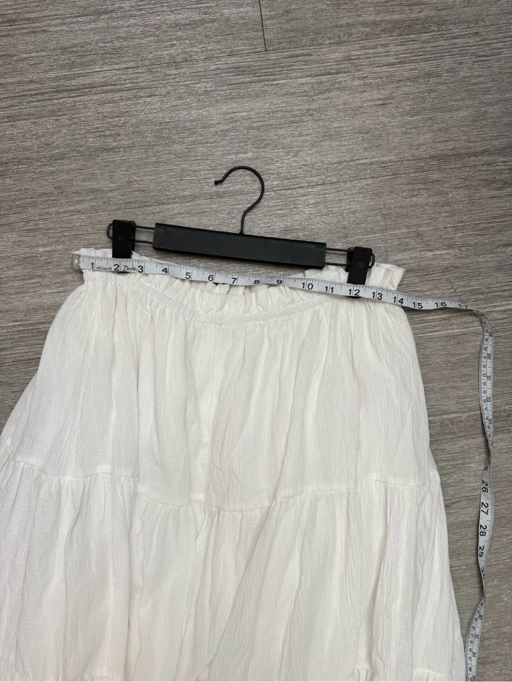 MORE TO COME Mora Maxi Skirt Set White Crop Top Tiered Size S Resort